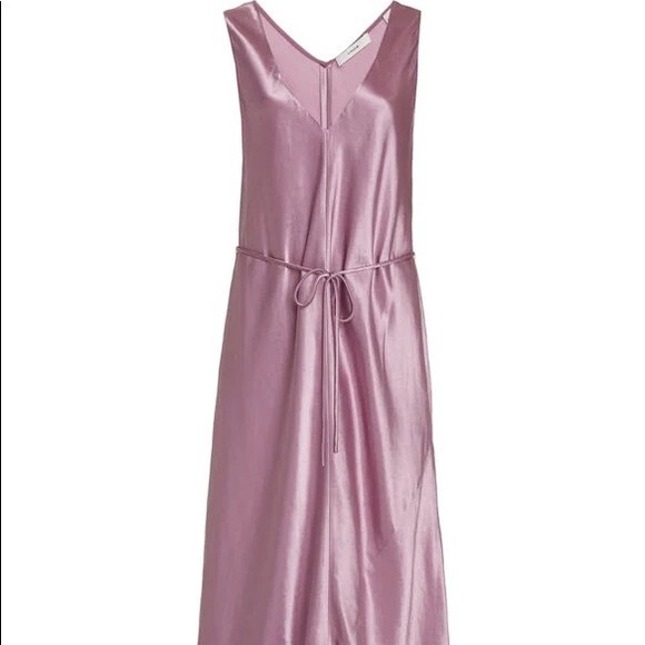 Vince - Double V-Neck Satin Slip Dress - Picture 1 of 4